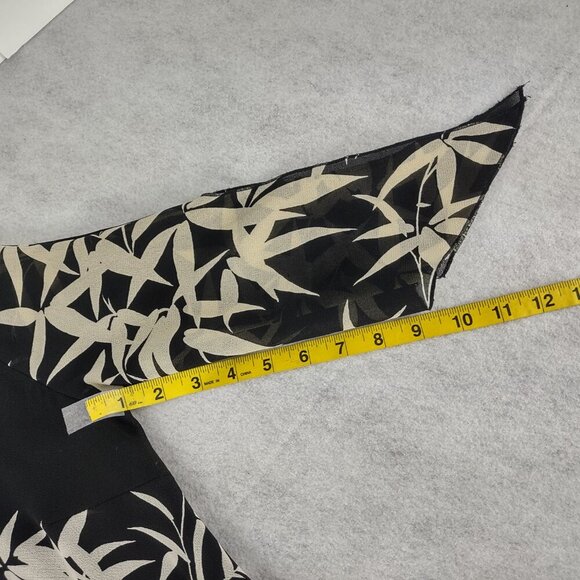 Jessica Howard Black Ivory Bamboo Print Ruffle Hem Midi Dress Size 6 - Picture 10 of 12